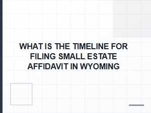 What Is the Timeline for Filing Small Estate Affidavit in Wyoming